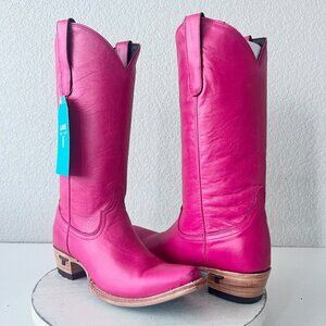 Lane EMMA JANE Womens Cowboy Boots Size 7 Western Pink Leather Cowgirl 13" Tall